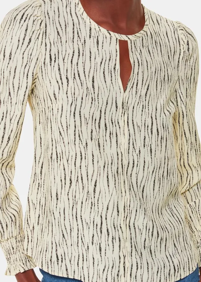 Whistles Tops Ivory Shibori Stripe Detail Blouse 8211 Women
