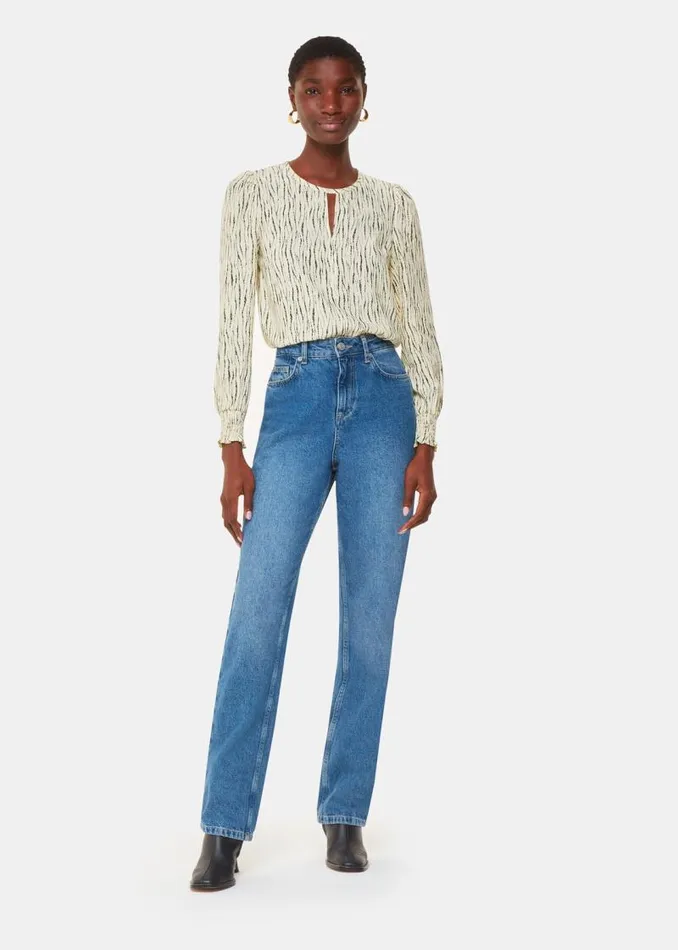 Whistles Tops Ivory Shibori Stripe Detail Blouse 8211 Women
