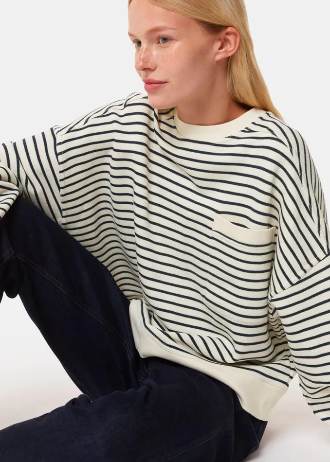 Whistles Tops Ivory Stripe Sweat 8211 Women