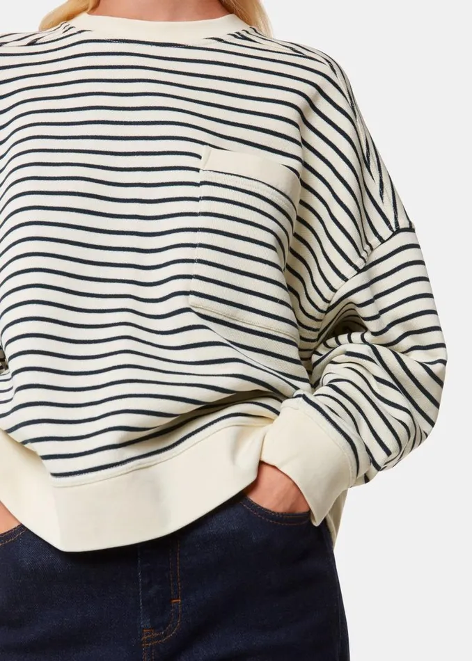 Whistles Tops Ivory Stripe Sweat 8211 Women