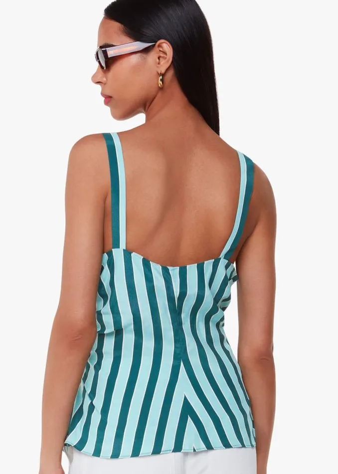 Whistles Tops Teal Emily Tonal Stripe Top 8211 Women