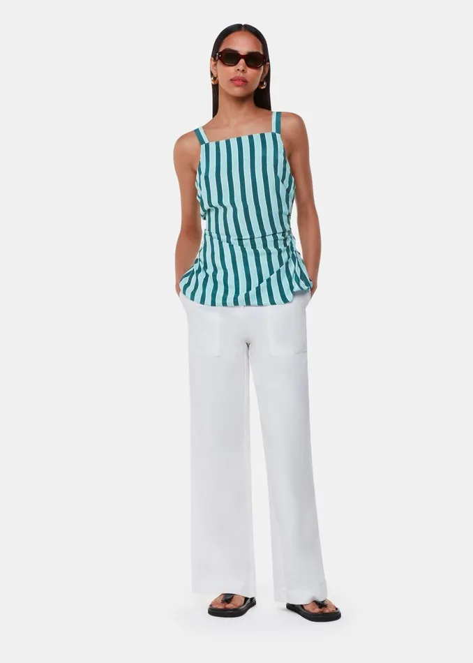 Whistles Tops Teal Emily Tonal Stripe Top 8211 Women