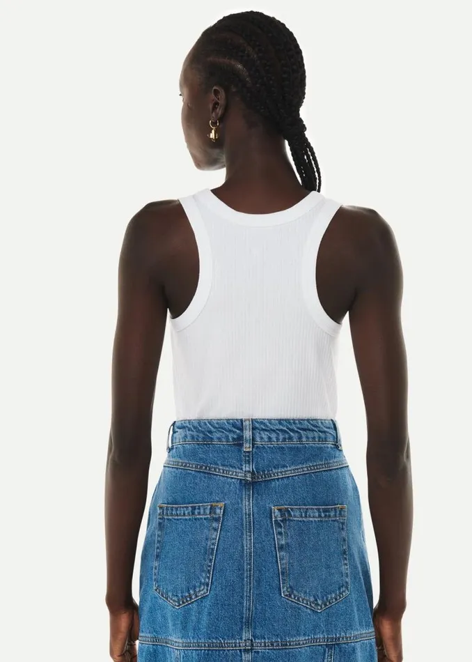 Whistles Tops White Ultimate Ribbed Scoop Vest 8211 Women