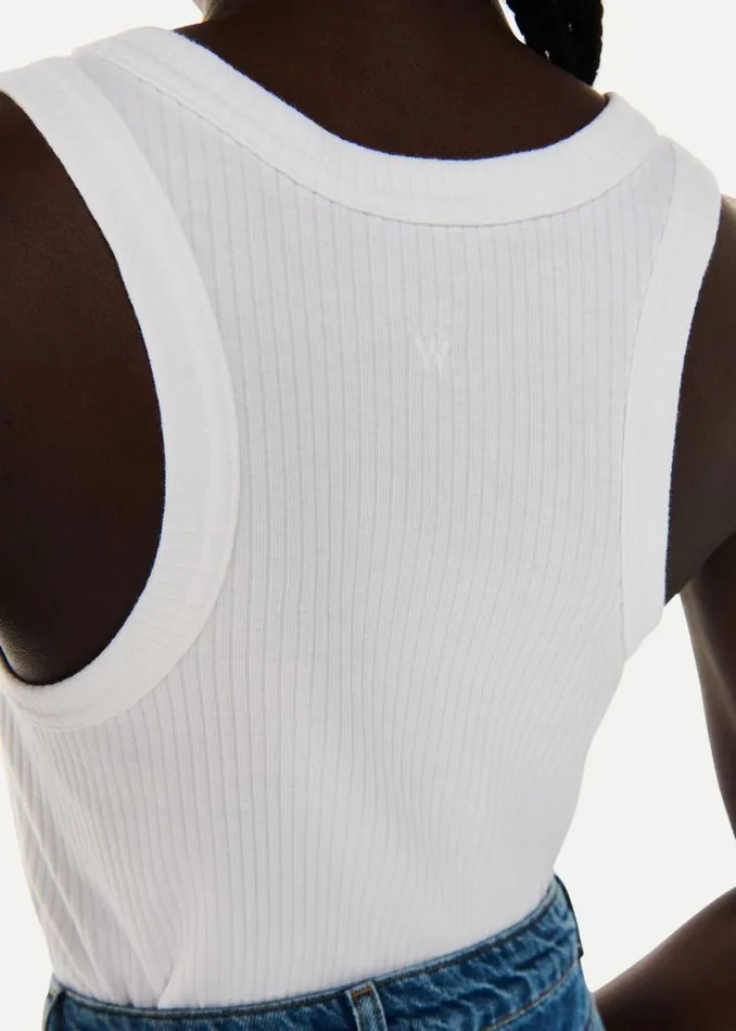 Whistles Tops White Ultimate Ribbed Scoop Vest 8211 Women