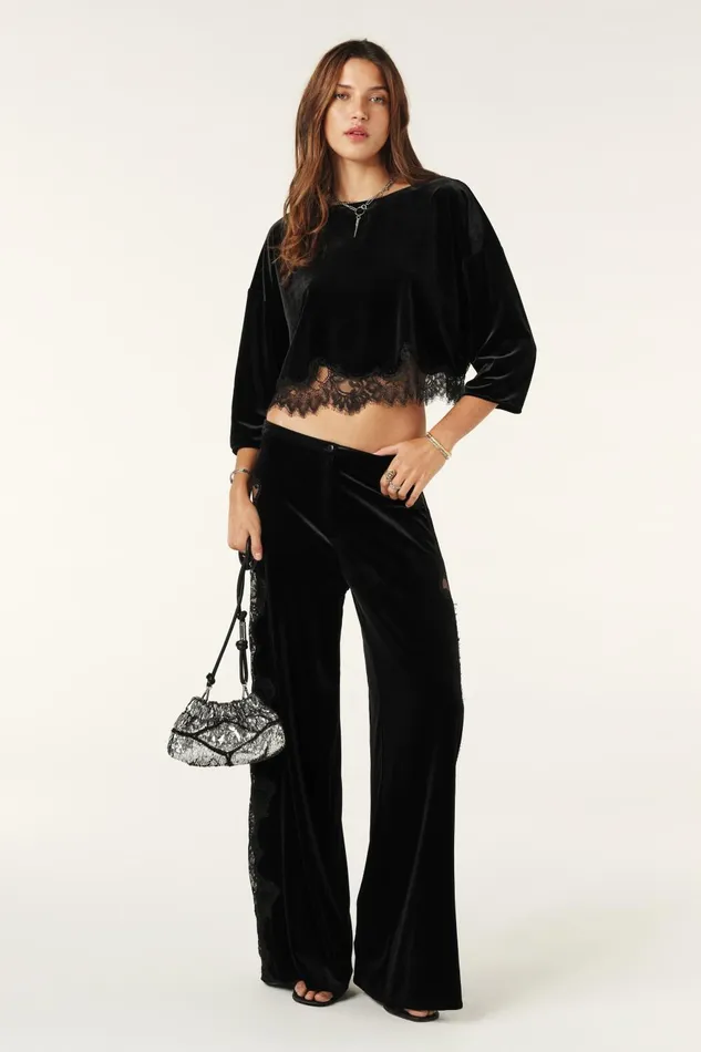 WideLeg Pants Vivy Black Women Baandsh Pants and Jeans