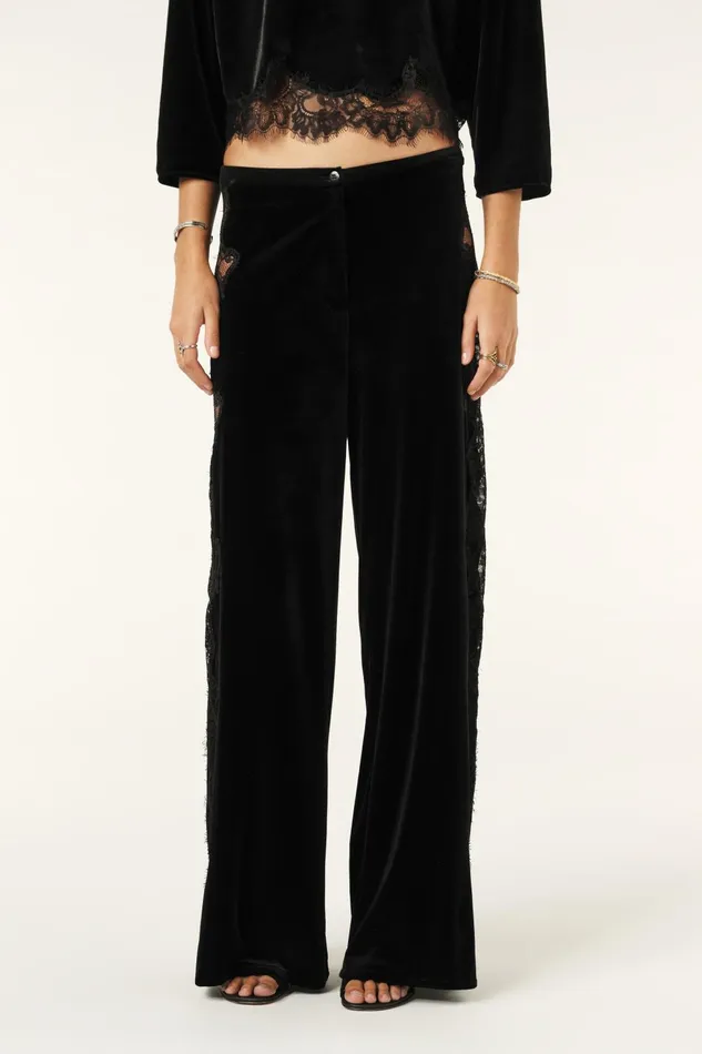 WideLeg Pants Vivy Black Women Baandsh Pants and Jeans
