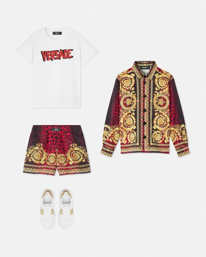 Wild Barocco Kids Overshirt Printred Children Versace Clothing