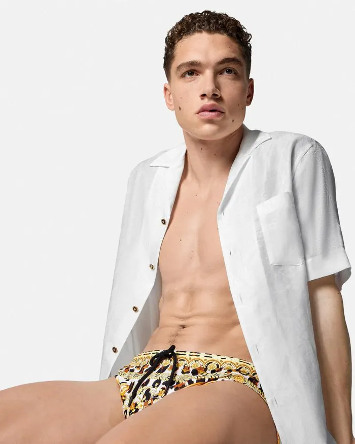 Wild Barocco Swim Briefs Print Men Versace Swimwear