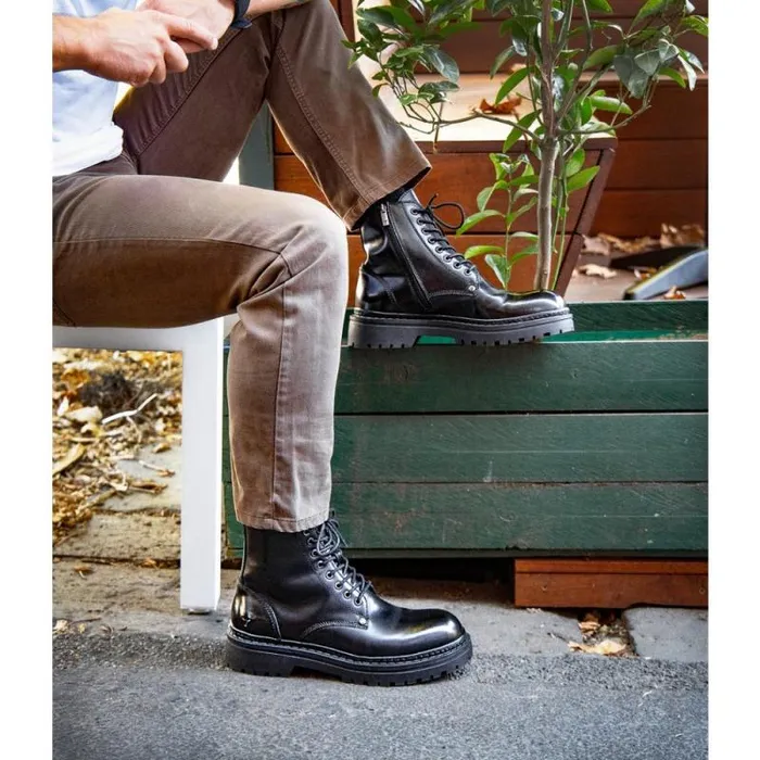 Windsor Smith Boots Men HUNTER BLACK LEATHER BOOTS