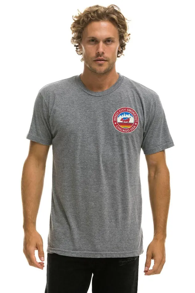 Windy City Smokeout 2023 Tee 8211 Heather Grey WomenMen Aviator Nation Tees