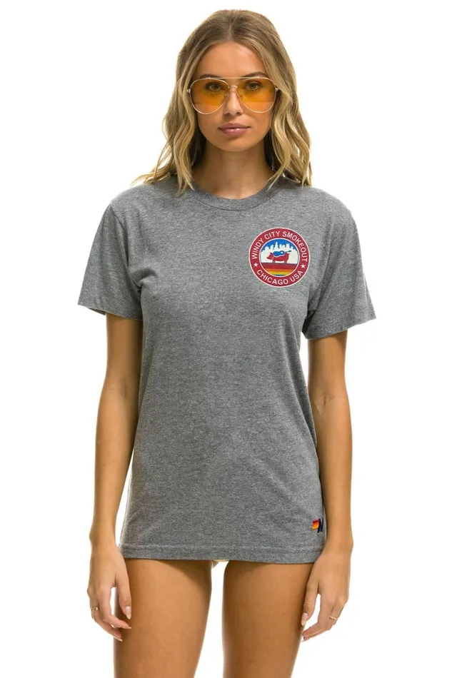 Windy City Smokeout 2023 Tee 8211 Heather Grey WomenMen Aviator Nation Tees