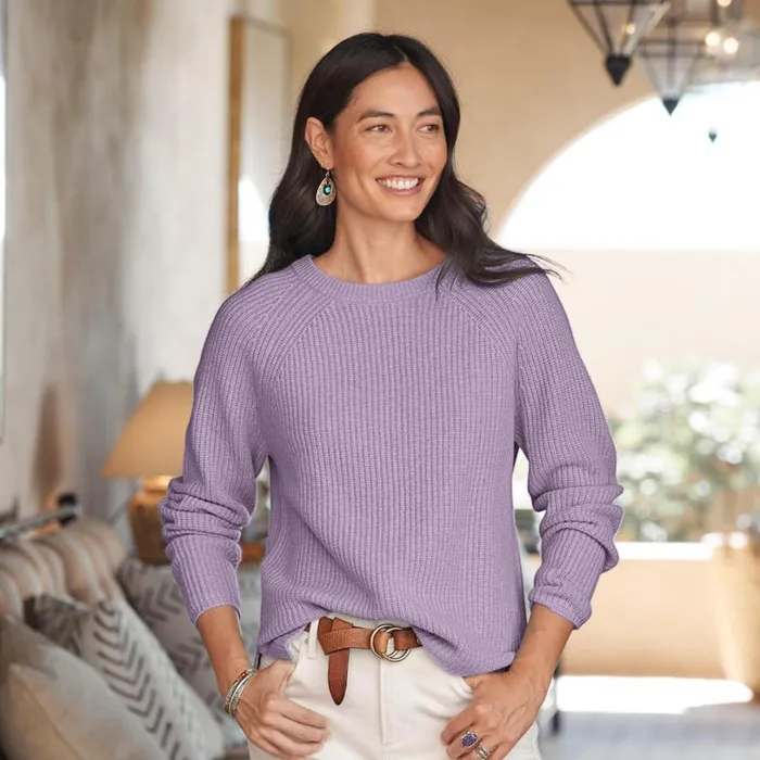 Women Acadia Cashmere Sweater Lilac Sundance Catalog Sweaters