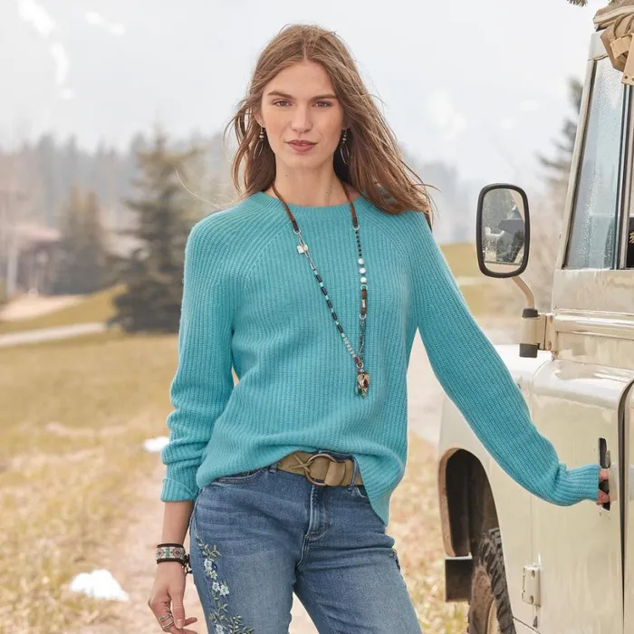 Women Acadia Cashmere Sweater Lilac Sundance Catalog Sweaters