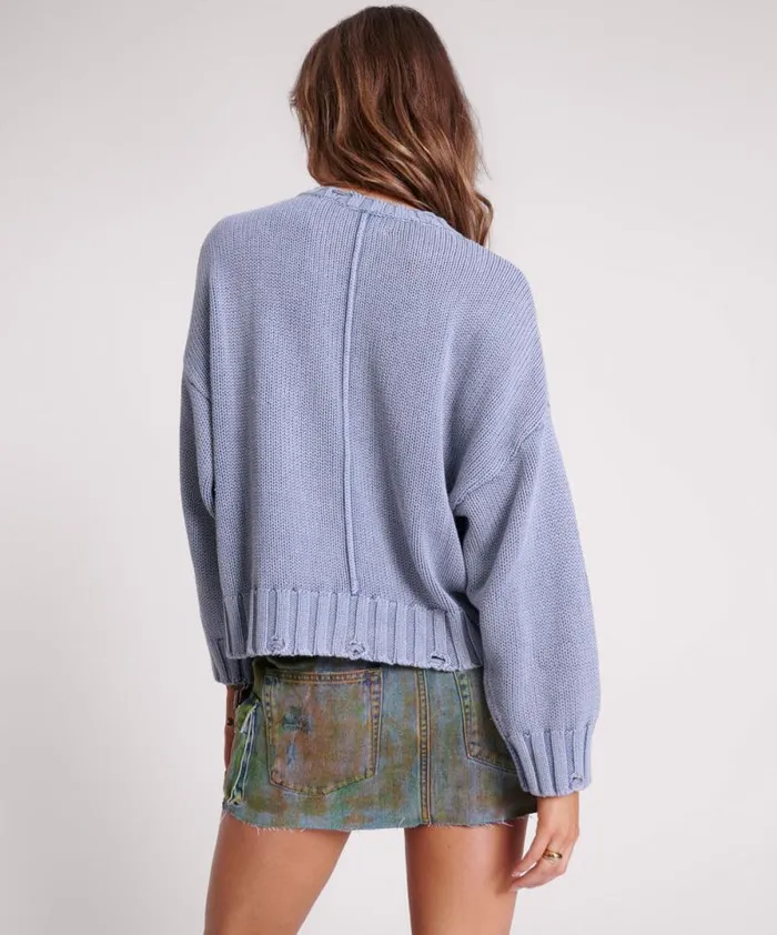Women ACID WASHED OVERSIZED POCKET SWEATER One Teaspoon Knitwear