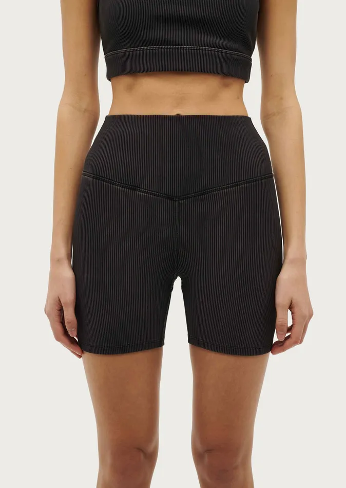 Women Activewear PE Nation ACTUALISE 58243 BIKE SHORT IN WASHED BLACK