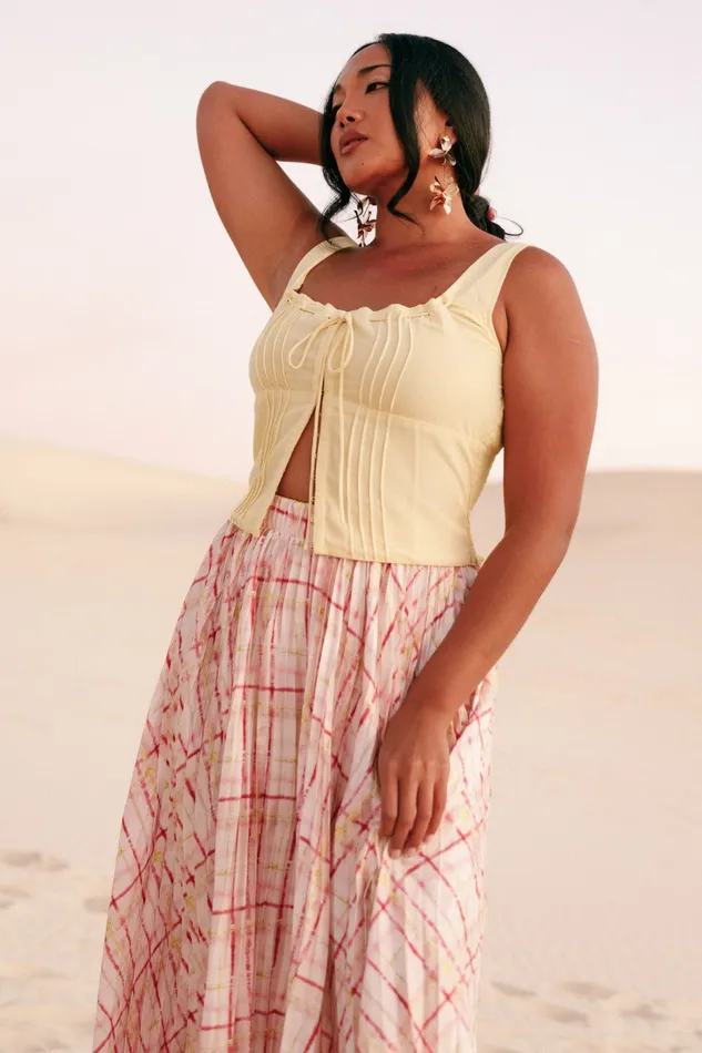 Women Alice Corset Top Honeysuckle Yellow Tops Petal and Pup