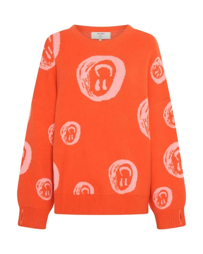 Women ALL OVER SMILEY KNIT SWEATER One Teaspoon Knitwear
