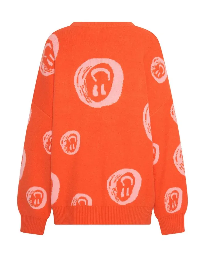 Women ALL OVER SMILEY KNIT SWEATER One Teaspoon Knitwear