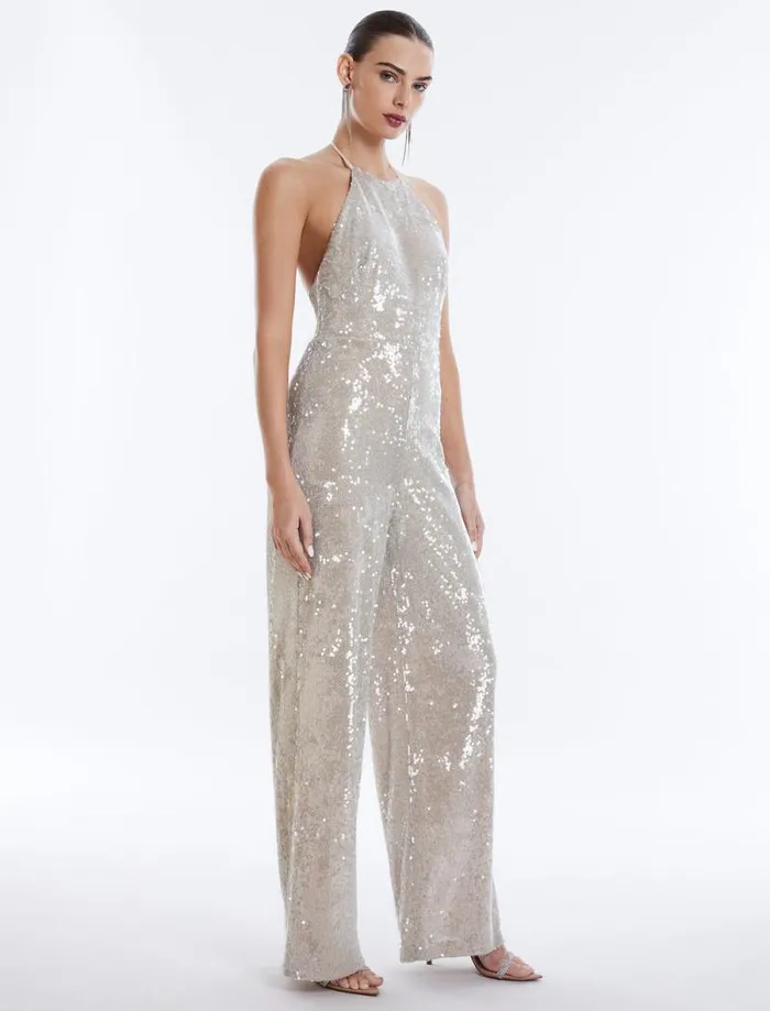 Women Amanda Sequined Jumpsuit Champagne BCBG Jumpsuits and Rompers Women Amanda Sequined Jumpsuit Champagne BCBG Jumpsuits and Rompers