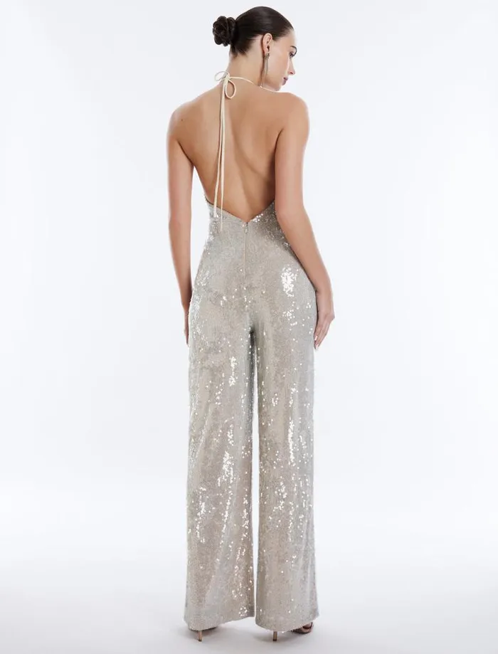 Women Amanda Sequined Jumpsuit Champagne BCBG Jumpsuits and Rompers Women Amanda Sequined Jumpsuit Champagne BCBG Jumpsuits and Rompers