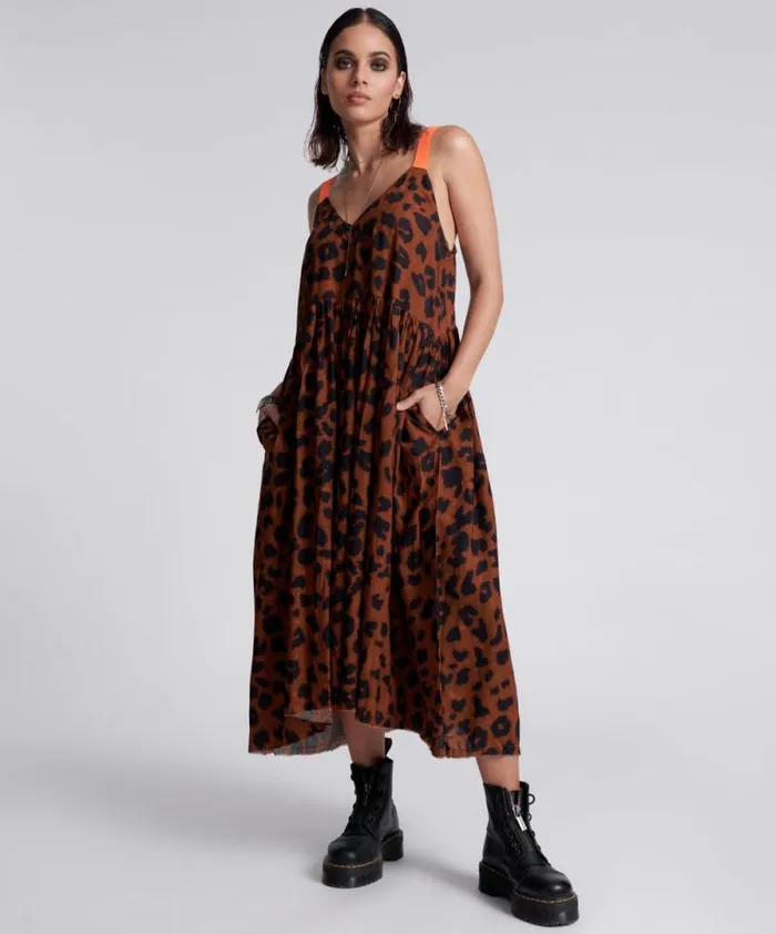 Women ANIMAL ANARCHY RUNAWAY SLIP DRESS One Teaspoon Midi and Maxi Dresses