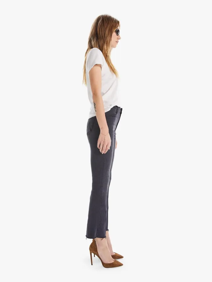 Women Ankle Mother Denim The Hustler Ankle Fray Black