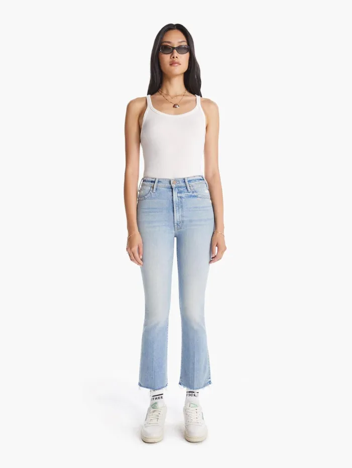 Women Ankle Mother Denim The Hustler Ankle Fray Lightpastel Blue