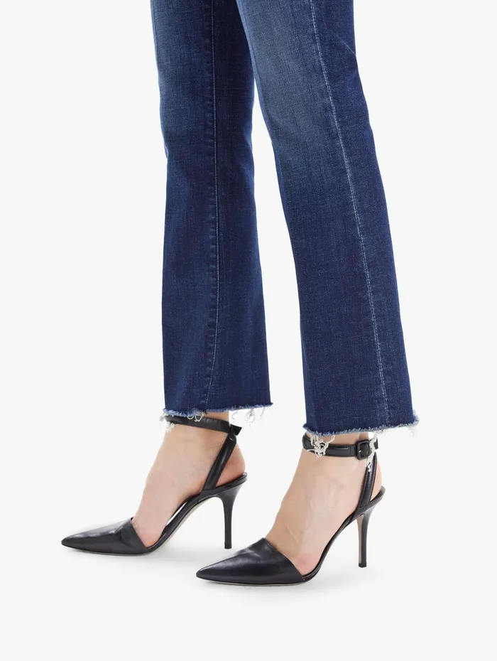 Women Ankle Mother Denim The Hustler Ankle Fray Medium Blue