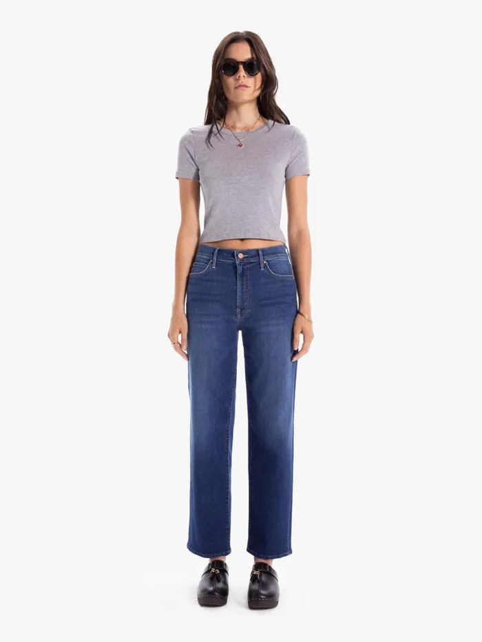 Women Ankle Mother Denim The Kick It Ankle Medium Blue