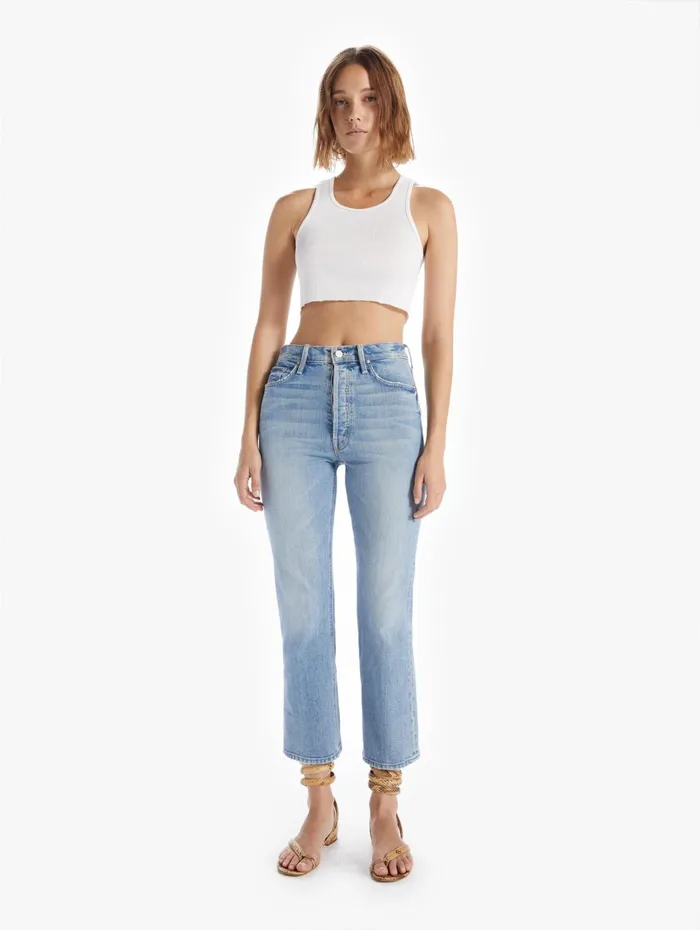 Women Ankle Mother Denim The Tripper Medium Blue