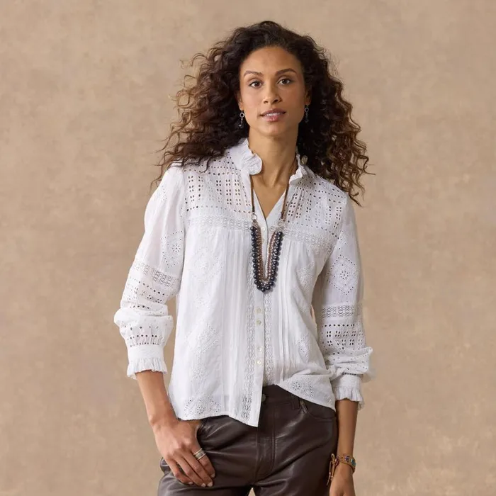 Women Annalynn Shirt White Sundance Catalog Tops