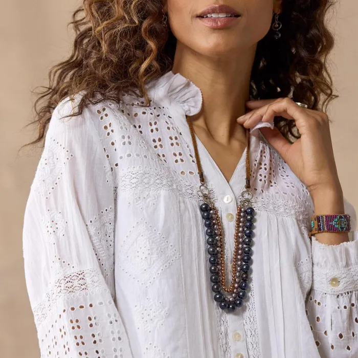 Women Annalynn Shirt White Sundance Catalog Tops