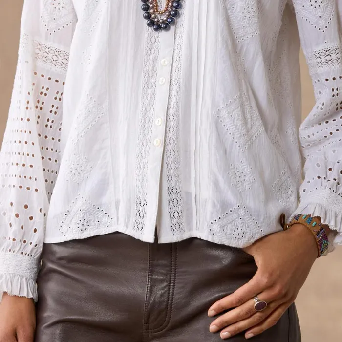 Women Annalynn Shirt White Sundance Catalog Tops