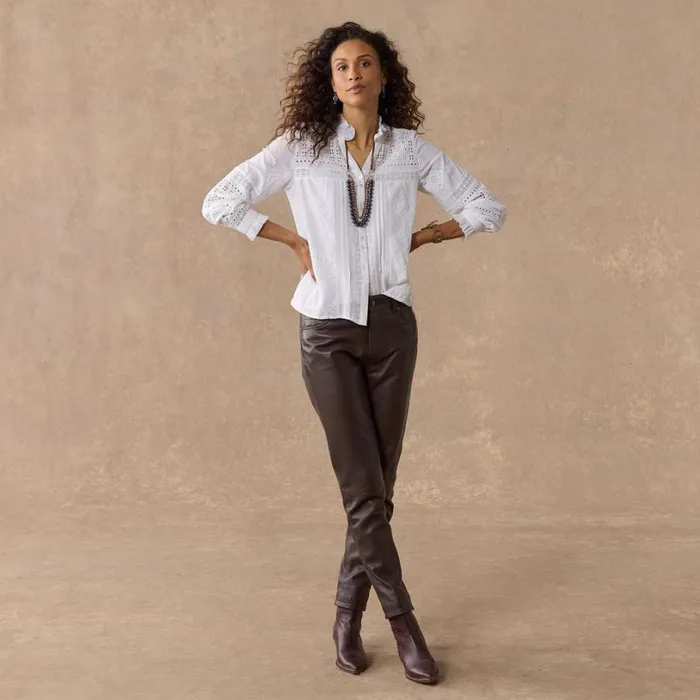 Women Annalynn Shirt White Sundance Catalog Tops