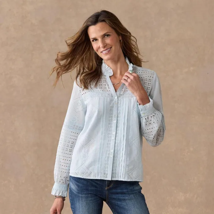 Women Annalynn Shirt White Sundance Catalog Tops