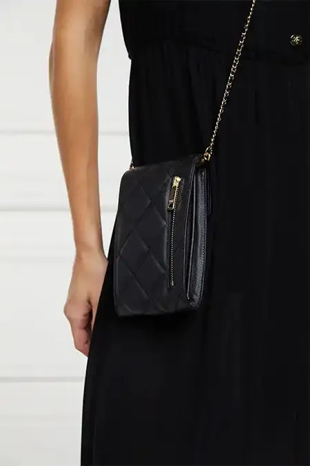 Women Bags Holland Cooper Knightsbridge Phone Pouch Black Quilted