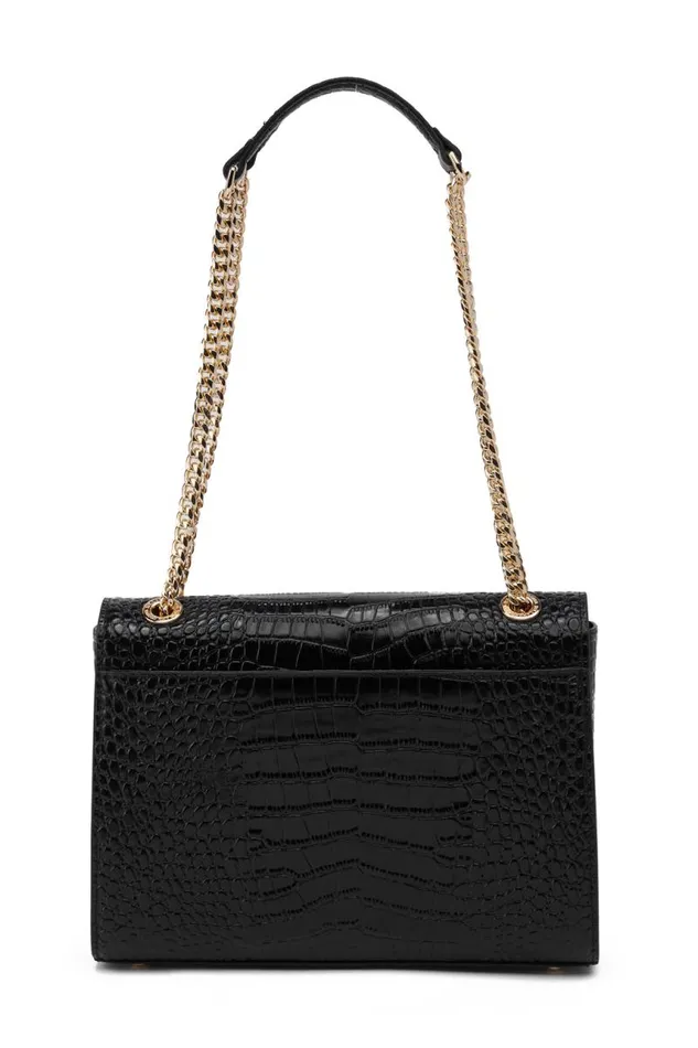 Women Bags Holland Cooper Knightsbridge Shoulder Bag Black Croc