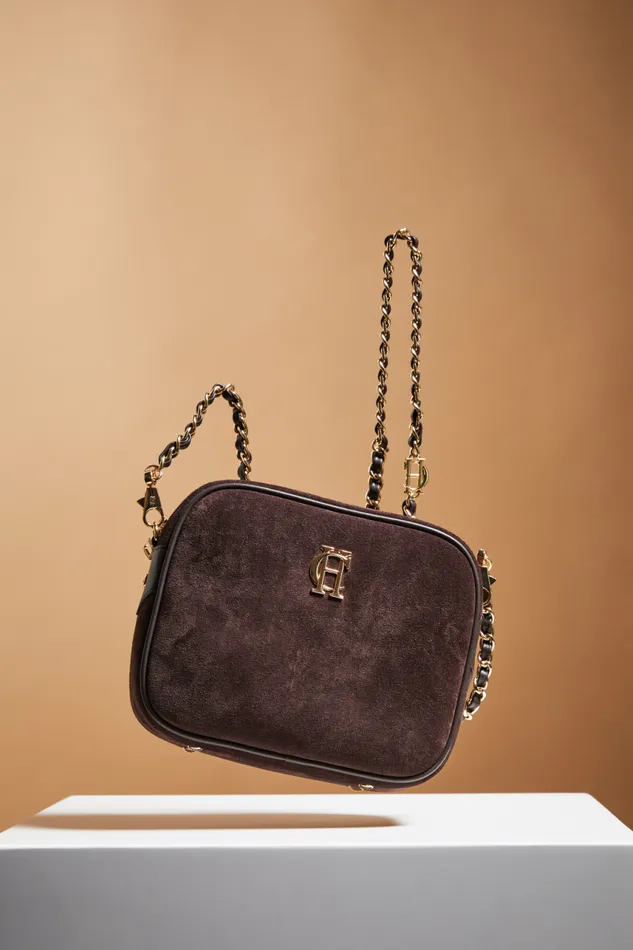 Women Bags Holland Cooper Soho Camera Bag Chocolate Suede