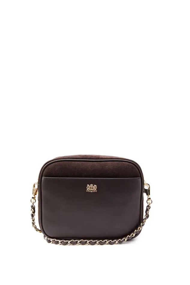 Women Bags Holland Cooper Soho Camera Bag Chocolate Suede