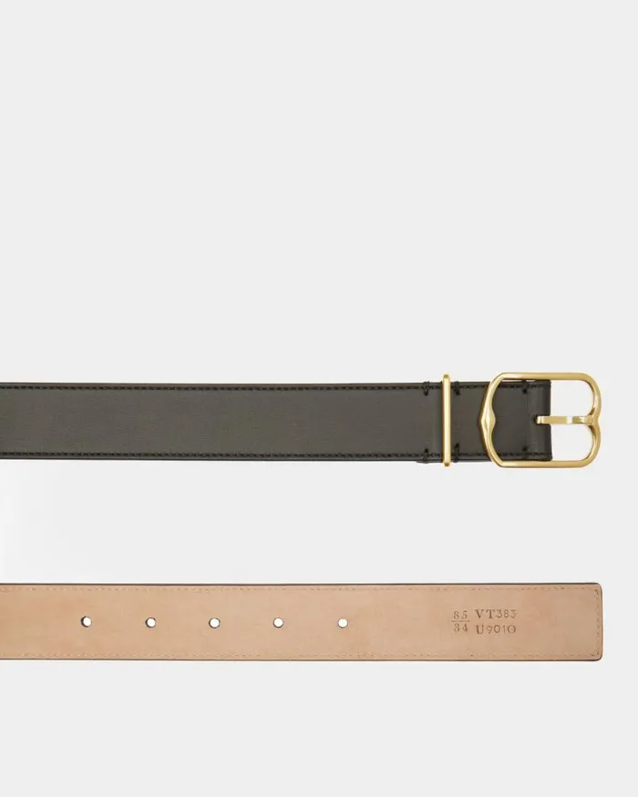 Women Bally Belts Emblem Belt In Black Leather Black Women Bally Belts Emblem Belt In Black Leather Black
