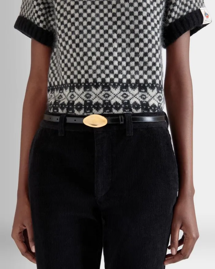 Women Bally Belts Swissness 15mm Belt In Black Brushed Leather Black Women Bally Belts Swissness 15mm Belt In Black Brushed Leather Black