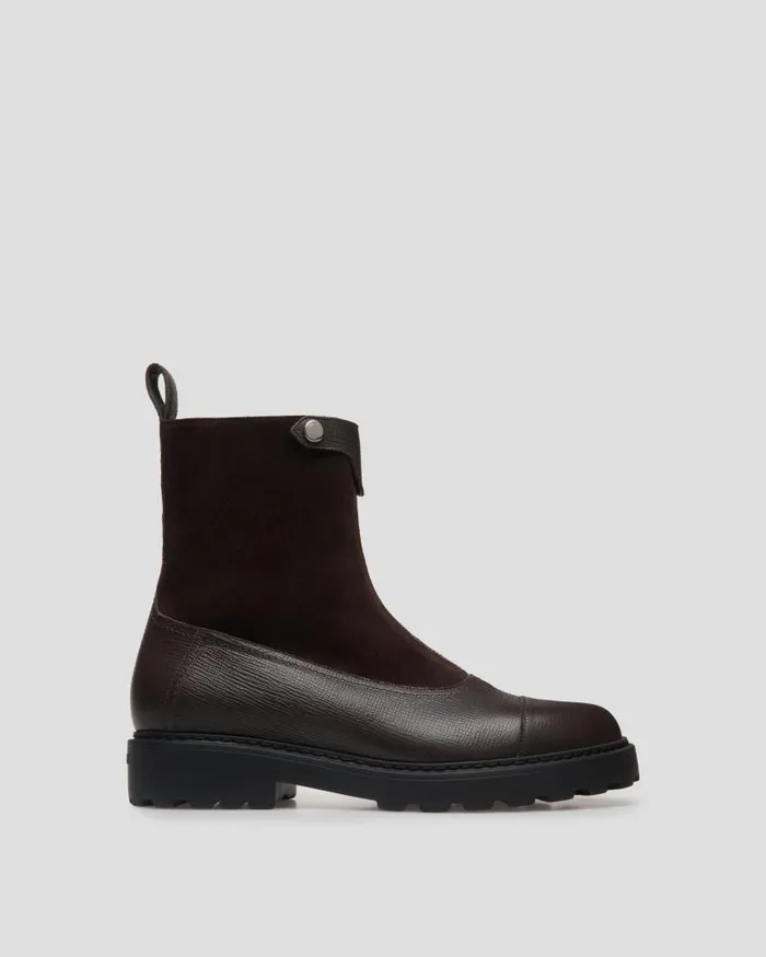 Women Bally Boots and Ankle Boots Gusto Bootie In Ebano Leather Brown