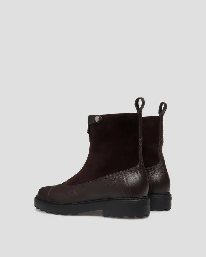 Women Bally Boots and Ankle Boots Gusto Bootie In Ebano Leather Brown Women Bally Boots and Ankle Boots Gusto Bootie In Ebano Leather Brown