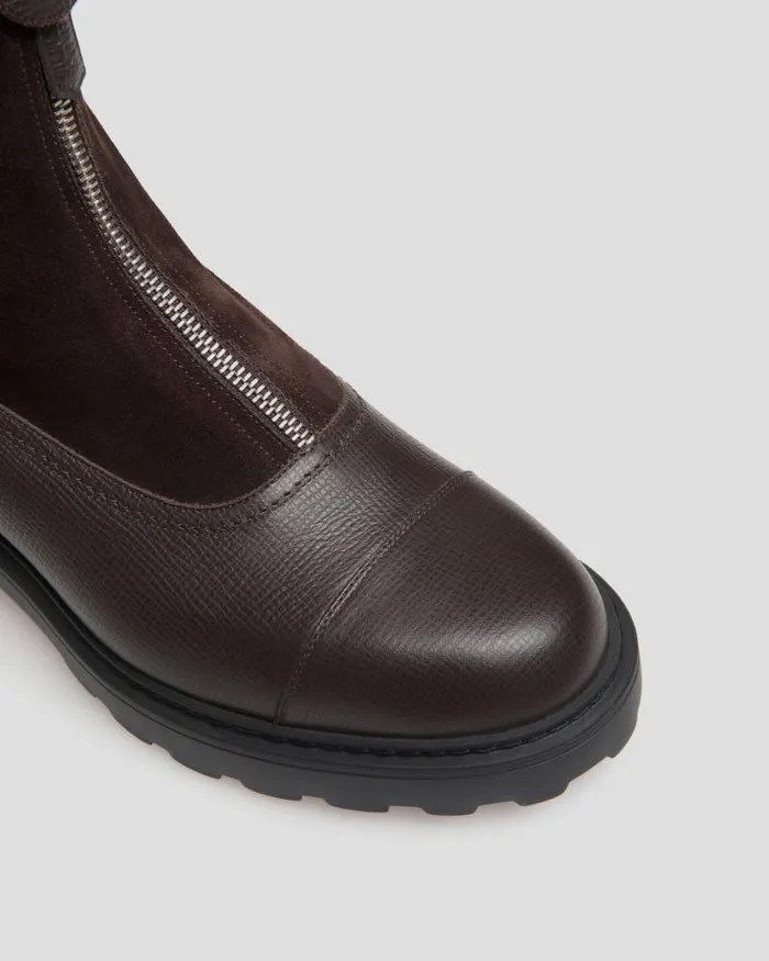 Women Bally Boots and Ankle Boots Gusto Bootie In Ebano Leather Brown Women Bally Boots and Ankle Boots Gusto Bootie In Ebano Leather Brown