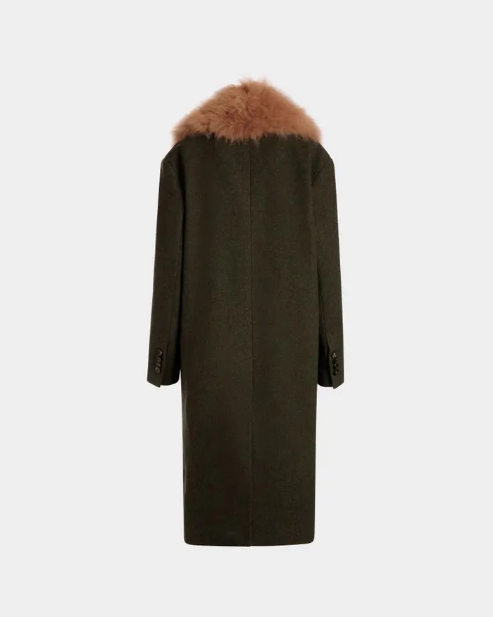 Women Bally Coats and Jackets SingleBreasted Coat In Dark Green Wool Green Women Bally Coats and Jackets SingleBreasted Coat In Dark Green Wool Green