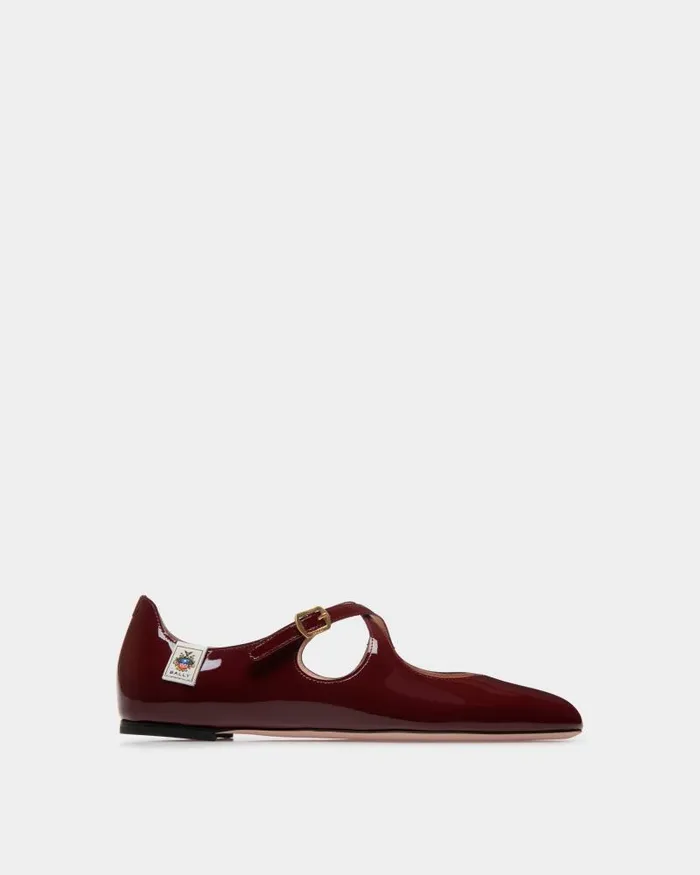 Women Bally Flats and Moccasins Ballyrina Flat In Andorra Patent Leather Burgundy Women Bally Flats and Moccasins Ballyrina Flat In Andorra Patent Leather Burgundy