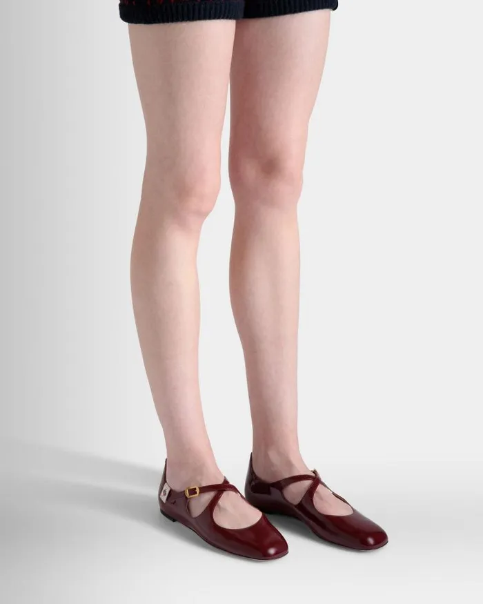 Women Bally Flats and Moccasins Ballyrina Flat In Andorra Patent Leather Burgundy Women Bally Flats and Moccasins Ballyrina Flat In Andorra Patent Leather Burgundy