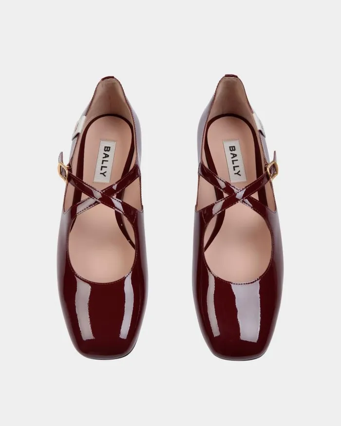 Women Bally Flats and Moccasins Ballyrina Flat In Andorra Patent Leather Burgundy Women Bally Flats and Moccasins Ballyrina Flat In Andorra Patent Leather Burgundy