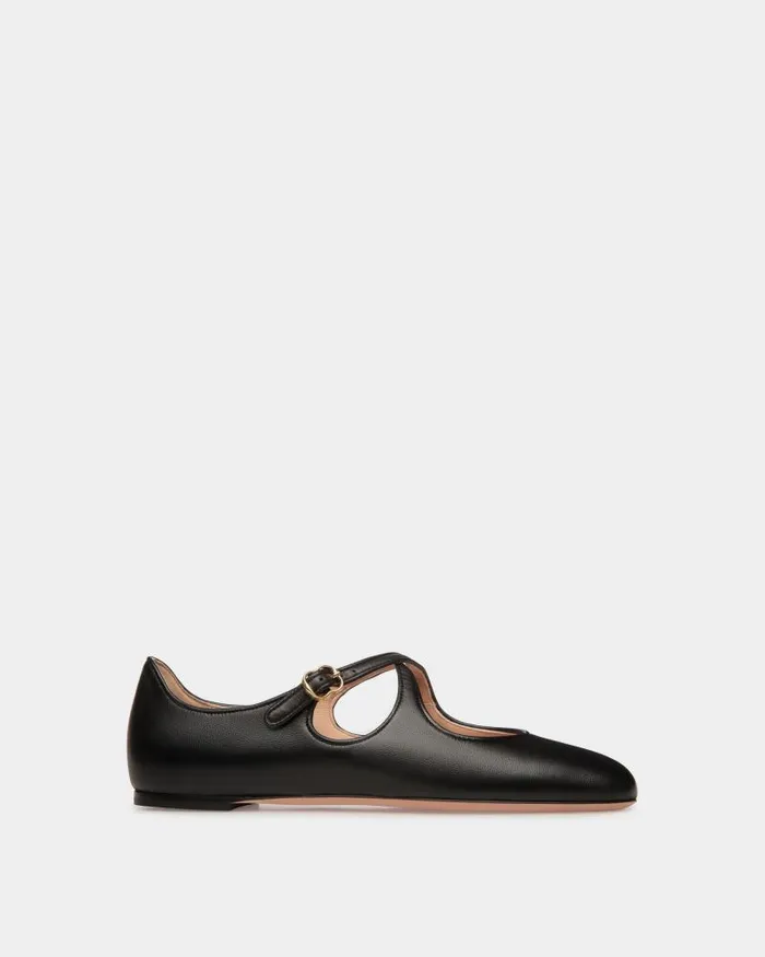 Women Bally Flats and Moccasins Ballyrina Flat In Black Nappa Leather Black