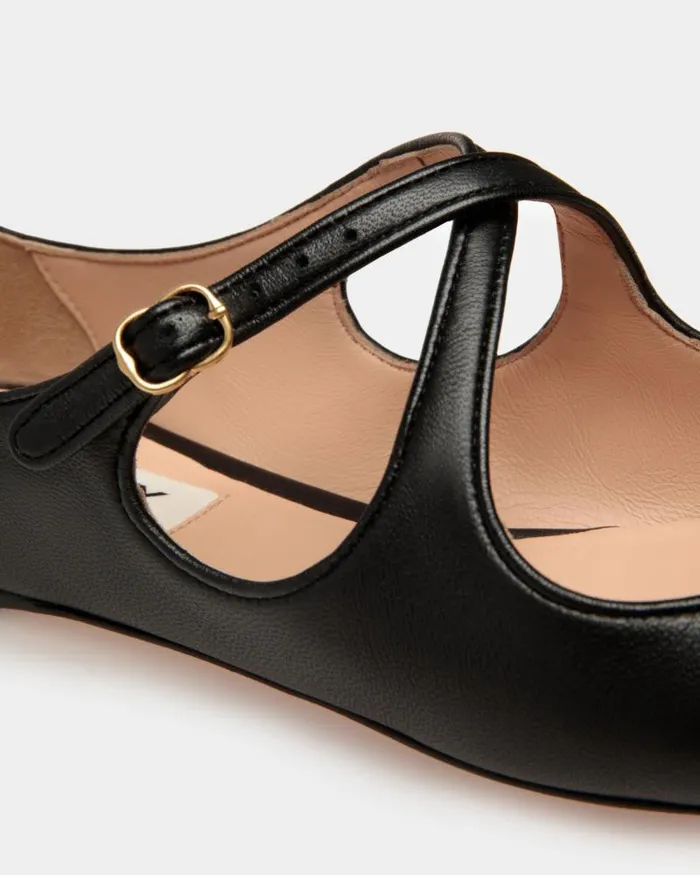 Women Bally Flats and Moccasins Ballyrina Flat In Black Nappa Leather Black Women Bally Flats and Moccasins Ballyrina Flat In Black Nappa Leather Black
